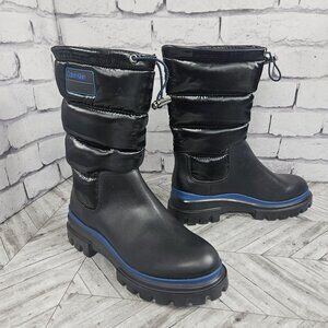 Calvin Klein Black Ankle Boots with Blue Trim